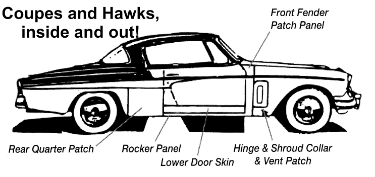 Classic Enterprises Studebaker Autobody Parts Made in USA